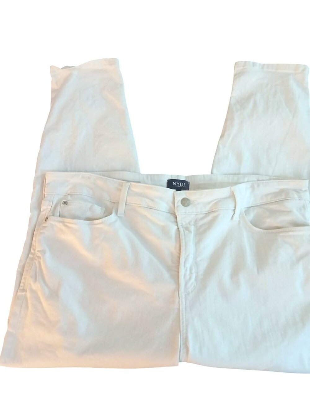 NYDJ Womens Alina High Waist White Slim Leg Stretch Jeans 20W Convertible Ankle